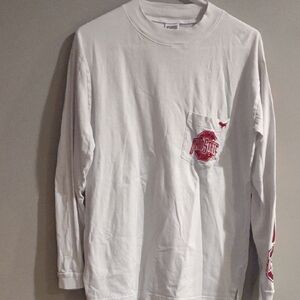 Victoria's Secret White Long Sleeve Tee with Red Accents